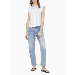 NWT CalvinKlein Button-Down Cropped Shirt Size XS